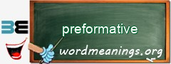 WordMeaning blackboard for preformative